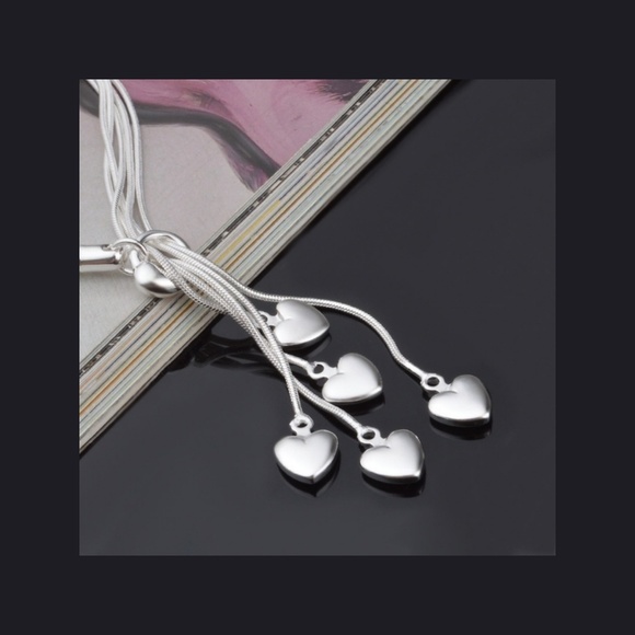 925 Silver Bracelet Heart Pendant - Picture 2 of 3